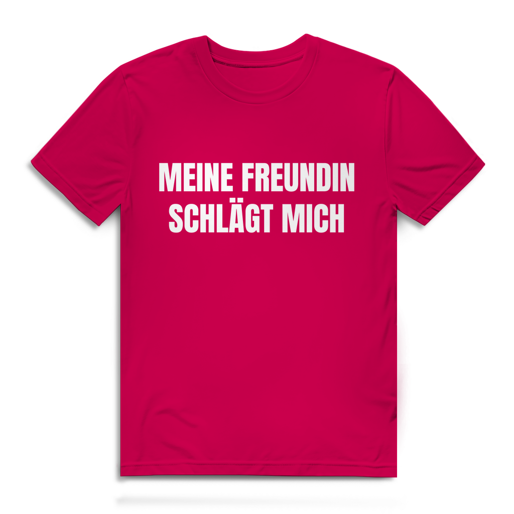 Meine Freundin schlägt mich – lustiges Premium T-Shirt