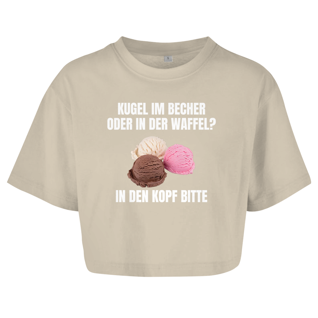 Kugel im Becher oder in der Waffel? In den Kopf bitte – lustiges Crop Top