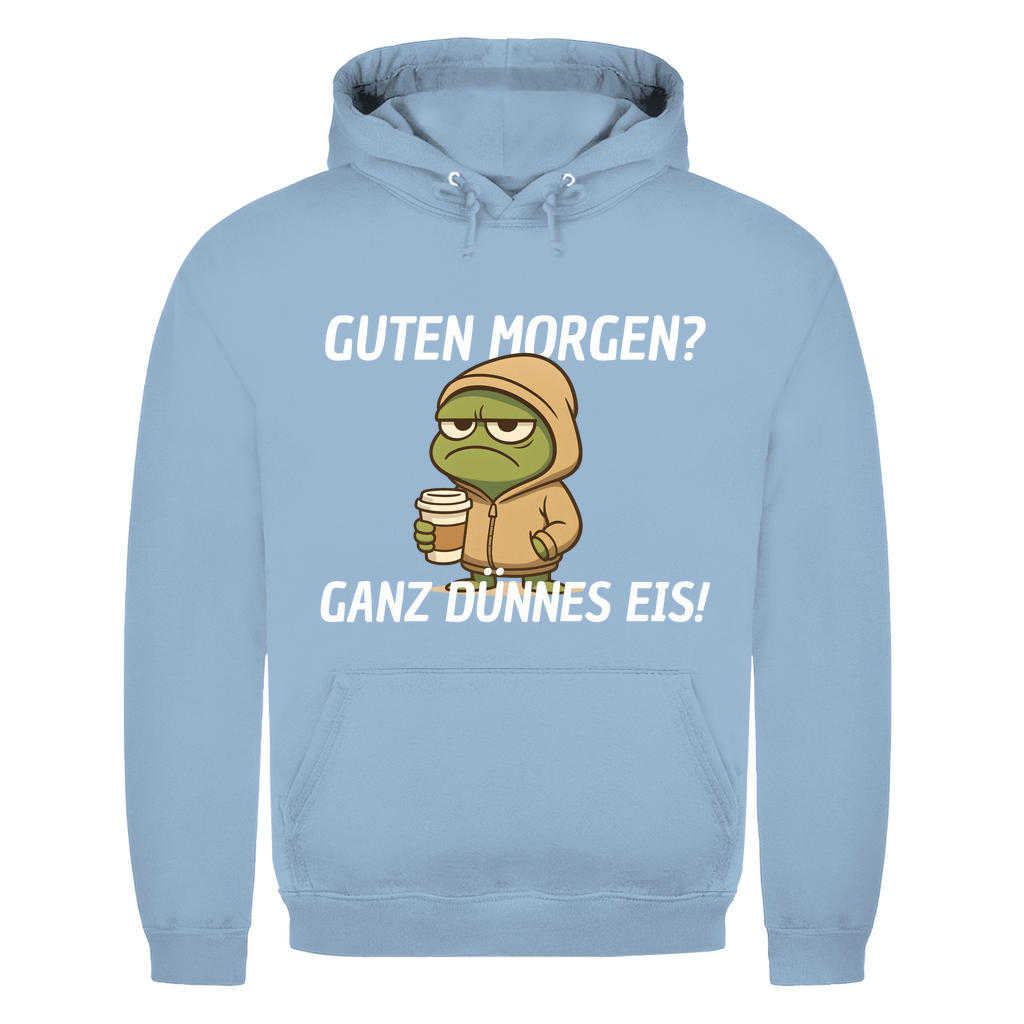 Guten Morgen? Ganz dünnes Eis! – muffiger Frosch – lustiger Hoodie