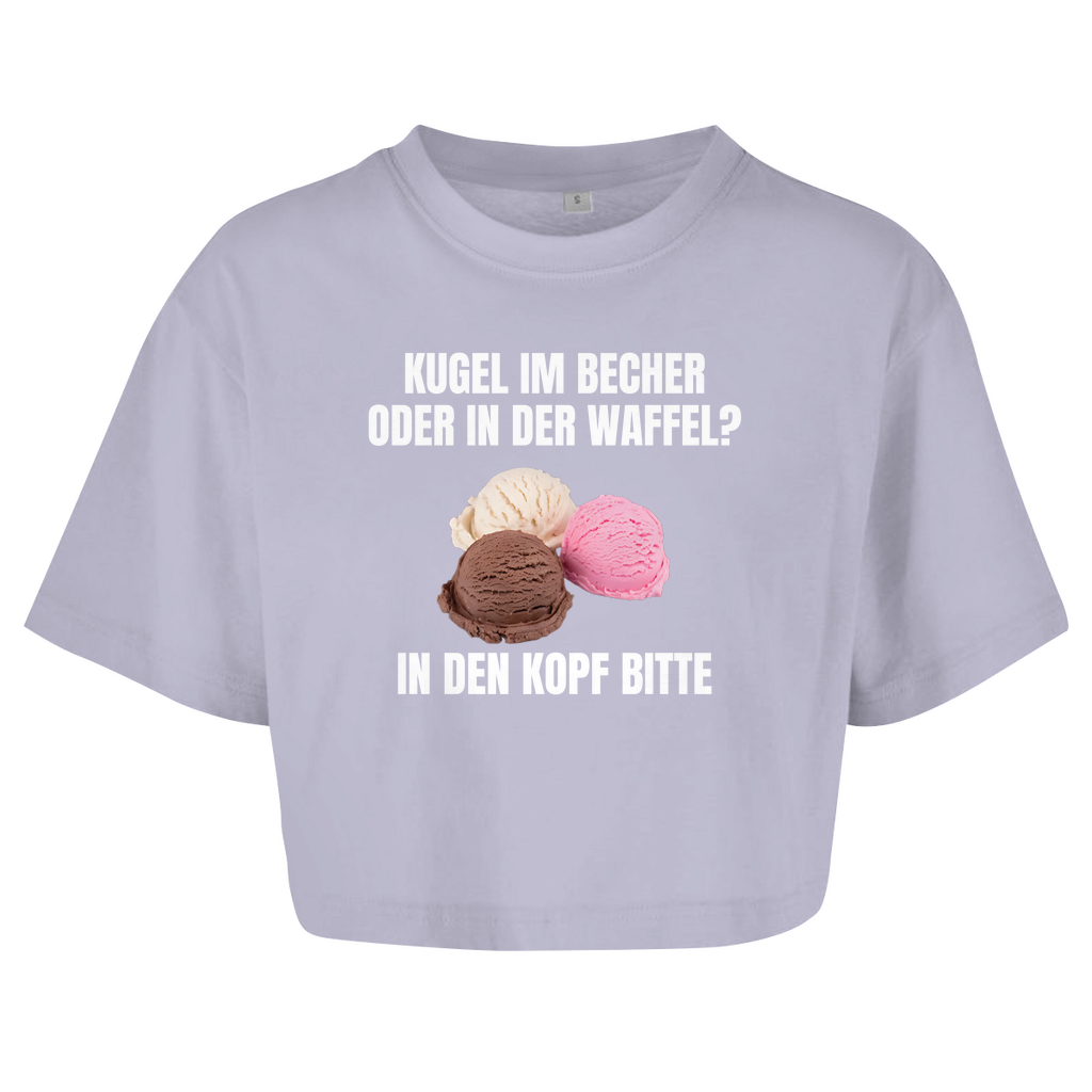 Kugel im Becher oder in der Waffel? In den Kopf bitte – lustiges Crop Top