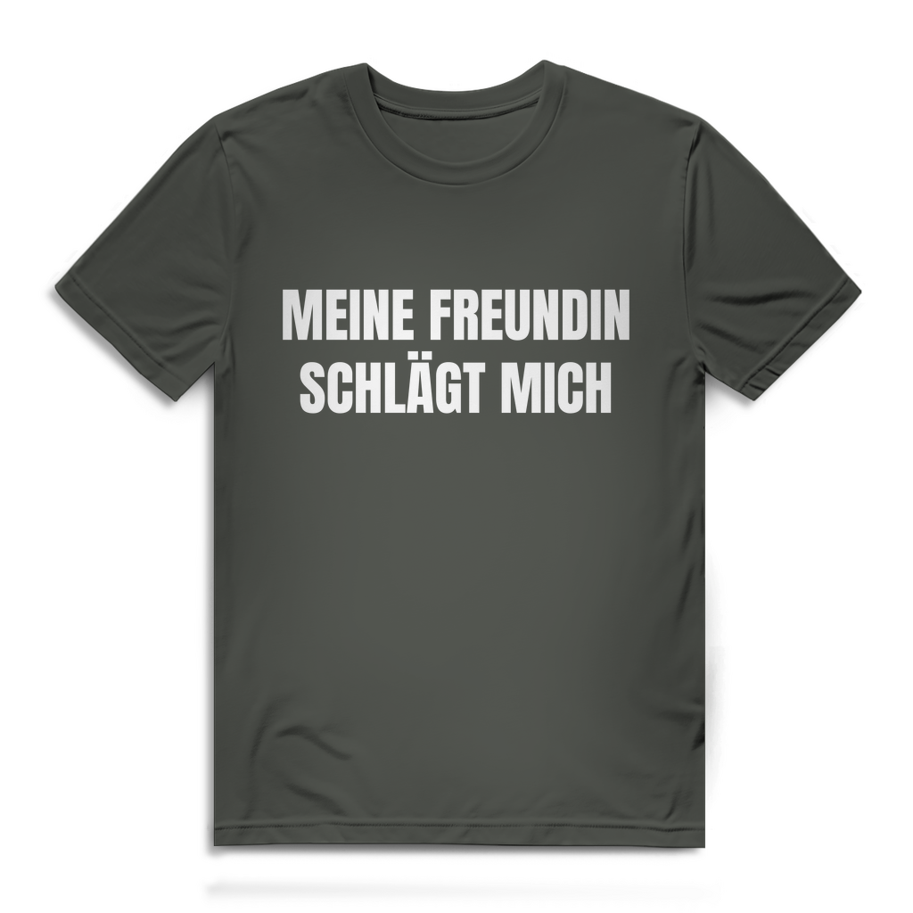 Meine Freundin schlägt mich – lustiges Premium T-Shirt