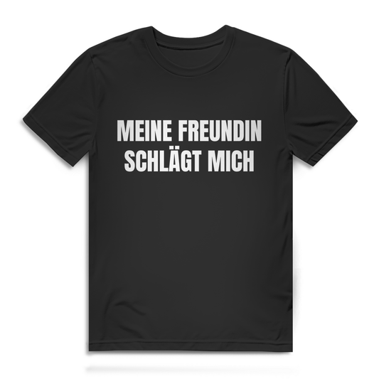 Meine Freundin schlägt mich – lustiges Premium T-Shirt