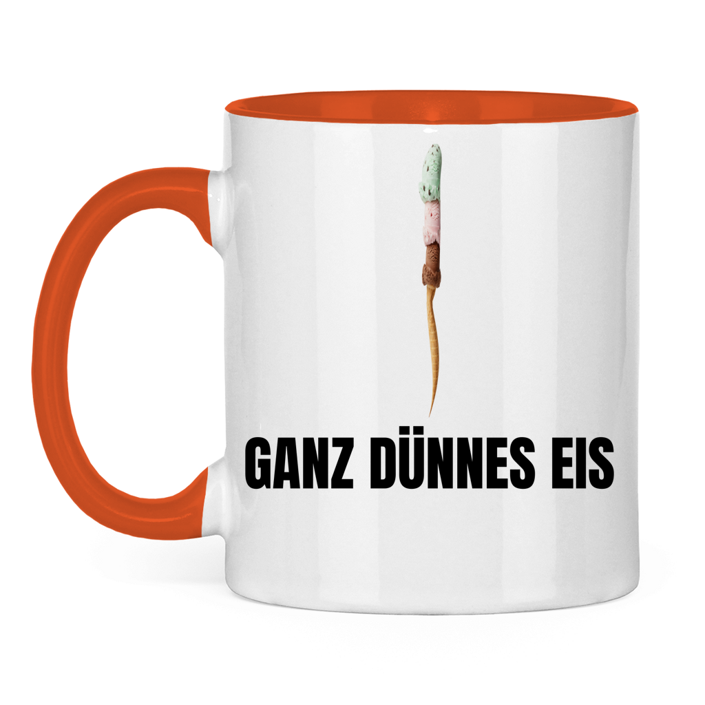 Ganz dünnes Eis – Vorsicht, Humor! – lustige Tasse