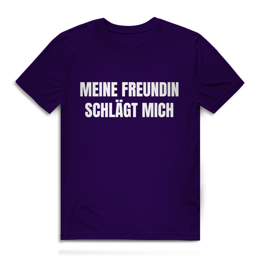 Meine Freundin schlägt mich – lustiges Premium T-Shirt