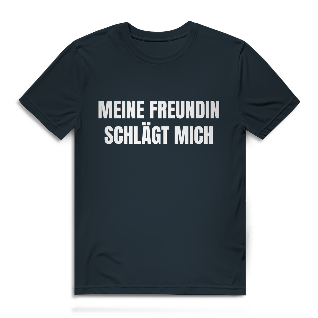 Meine Freundin schlägt mich – lustiges Premium T-Shirt