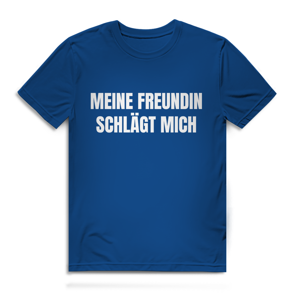 Meine Freundin schlägt mich – lustiges Premium T-Shirt
