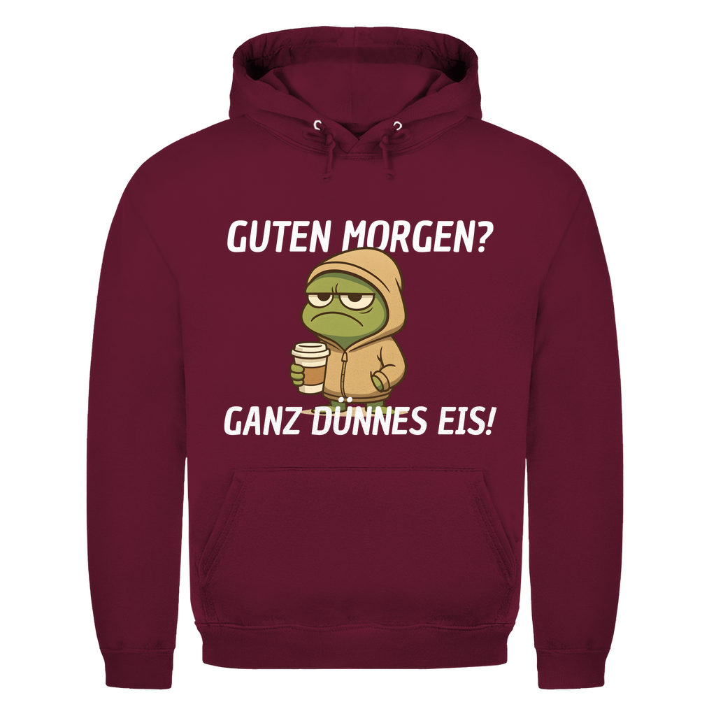 Guten Morgen? Ganz dünnes Eis! – muffiger Frosch – lustiger Hoodie