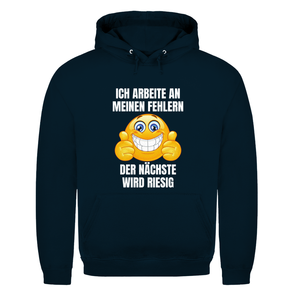 Ich arbeite an meinen Fehlern – der nächste wird riesig – lustiger Hoodie