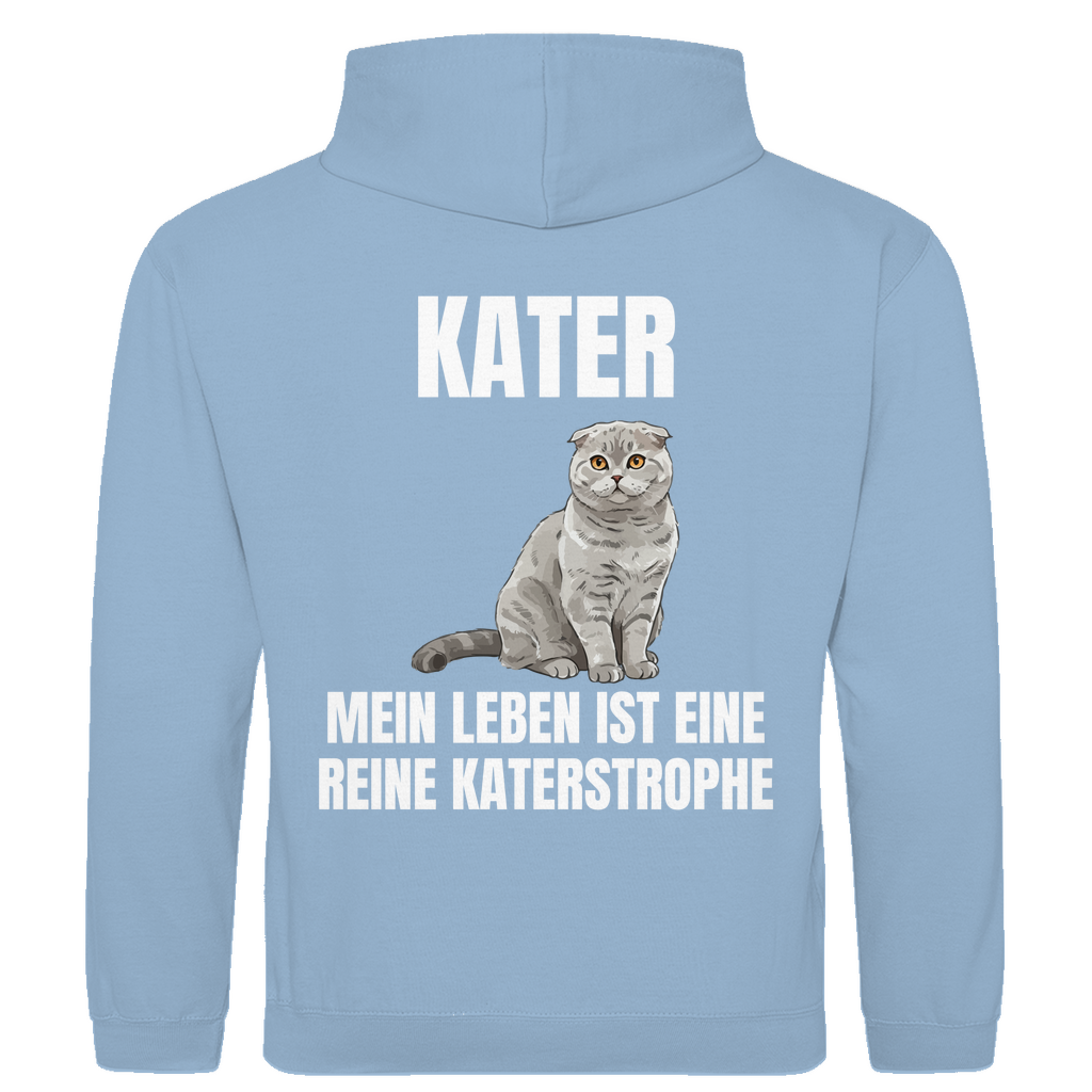 Kater – Mein Leben ist eine reine Katerstrophe – lustiger Hoodie (Backprint)