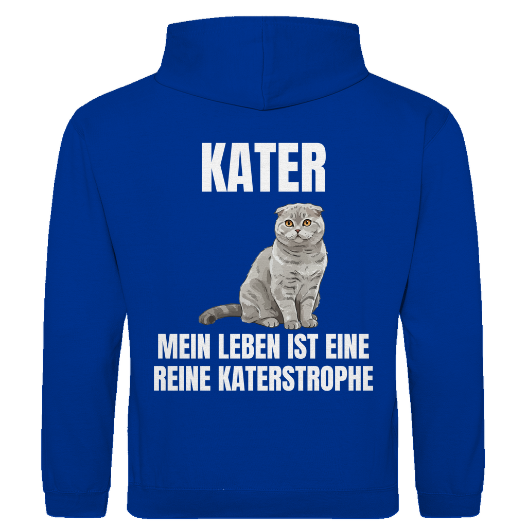 Kater – Mein Leben ist eine reine Katerstrophe – lustiger Hoodie (Backprint)