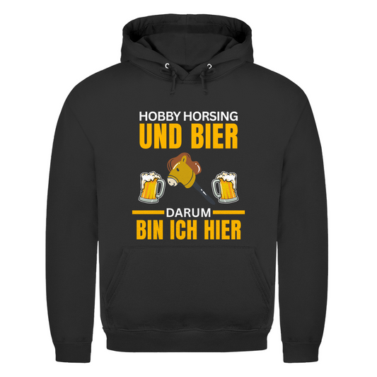 Hobbyhorsing und Bier – darum bin ich hier – lustiger Hoodie