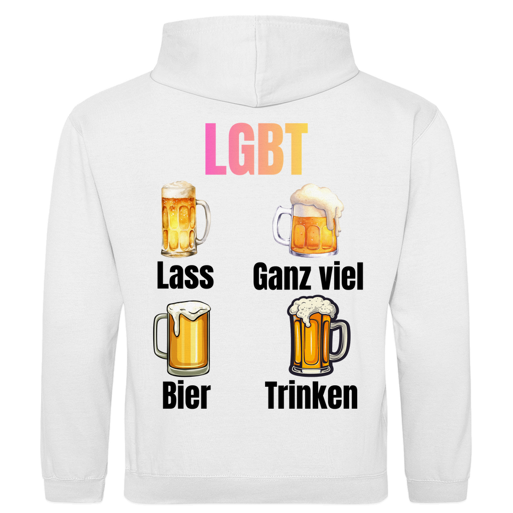 LGBT – Lass ganz viel Bier trinken – lustiger Hoodie (Backprint)