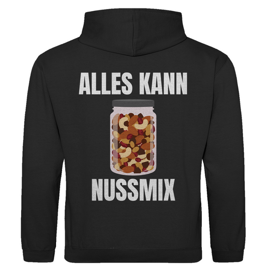 Alles kann Nussmix – kurzer Spruch – lustiger Hoodie (Backprint)