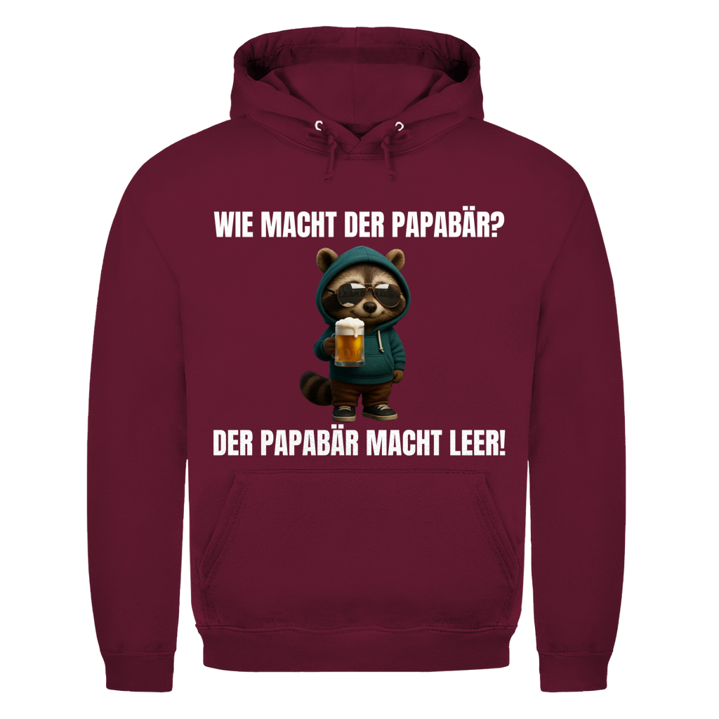 Wie macht der Papabär? – Der Papabär macht leer! – lustiger Hoodie