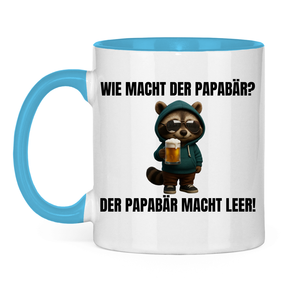 Wie macht der Papabär? – Der Papabär macht leer! – lustige Tasse