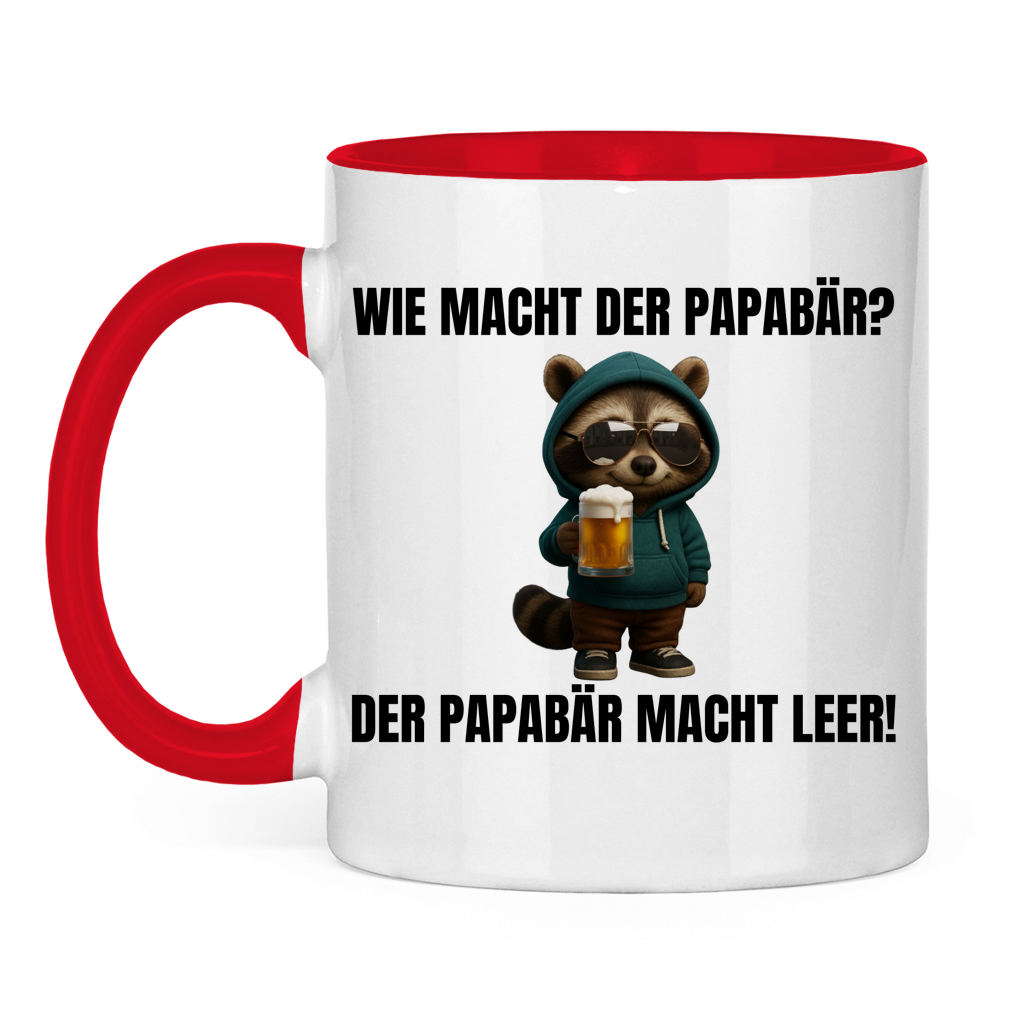 Wie macht der Papabär? – Der Papabär macht leer! – lustige Tasse