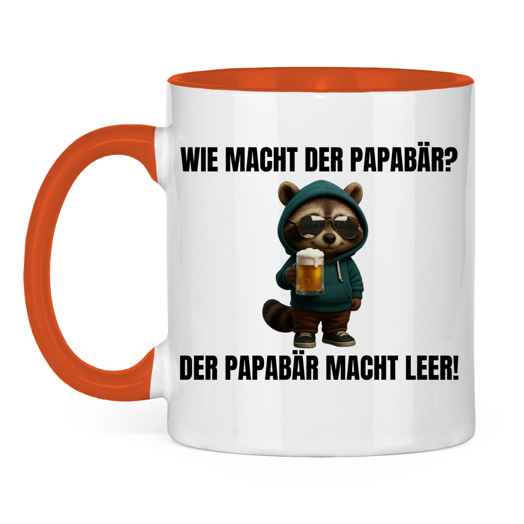 Wie macht der Papabär? – Der Papabär macht leer! – lustige Tasse