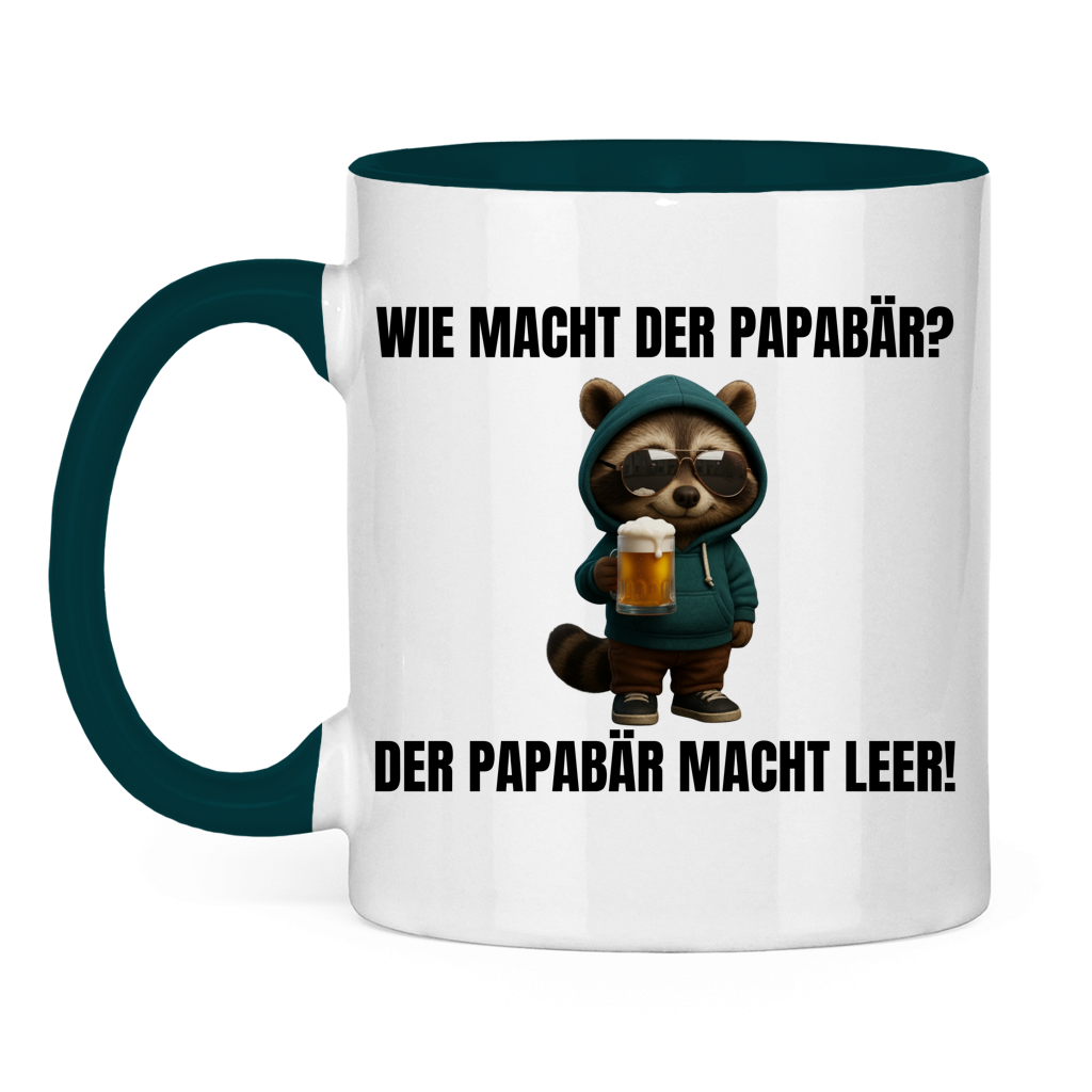 Wie macht der Papabär? – Der Papabär macht leer! – lustige Tasse