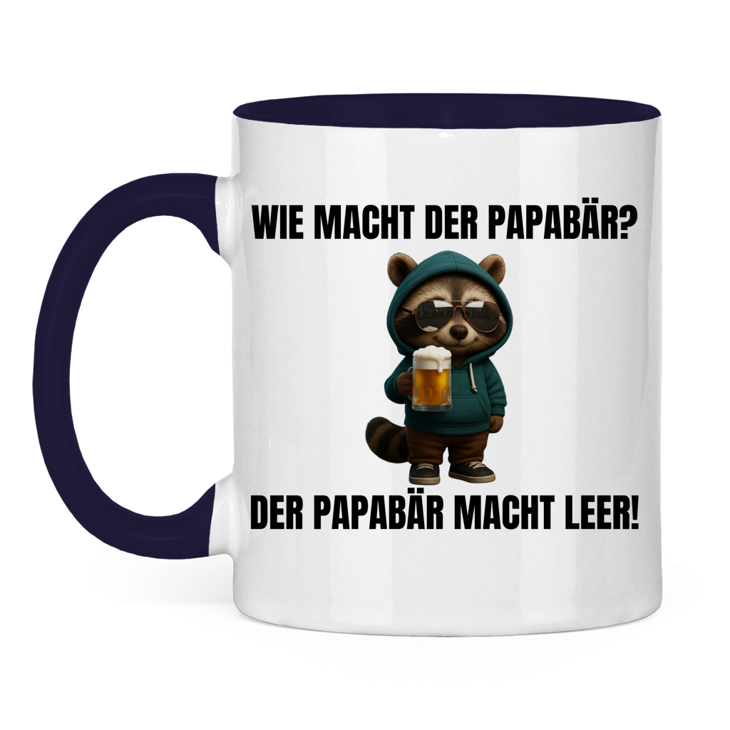 Wie macht der Papabär? – Der Papabär macht leer! – lustige Tasse