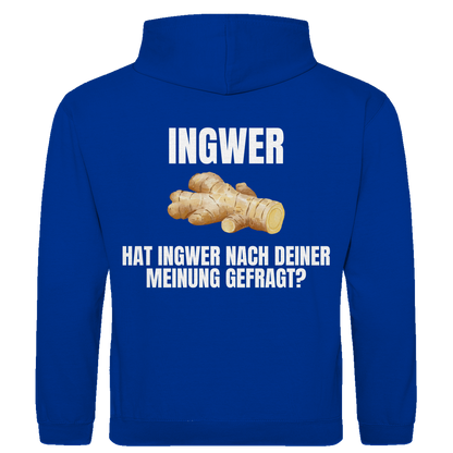 Ingwer – Hat Ingwer nach deiner Meinung gefragt? – lustiger Hoodie (Backprint)
