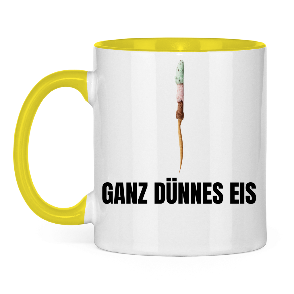Ganz dünnes Eis – Vorsicht, Humor! – lustige Tasse