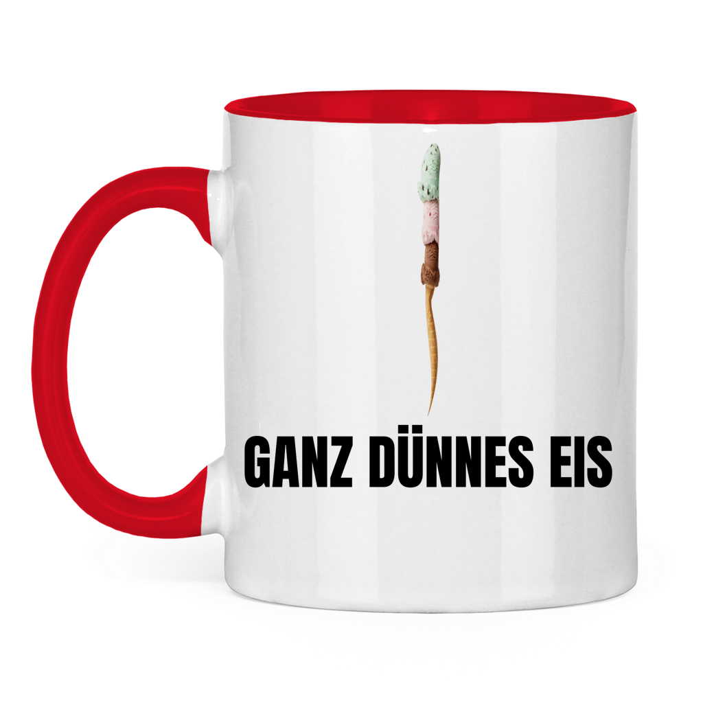 Ganz dünnes Eis – Vorsicht, Humor! – lustige Tasse