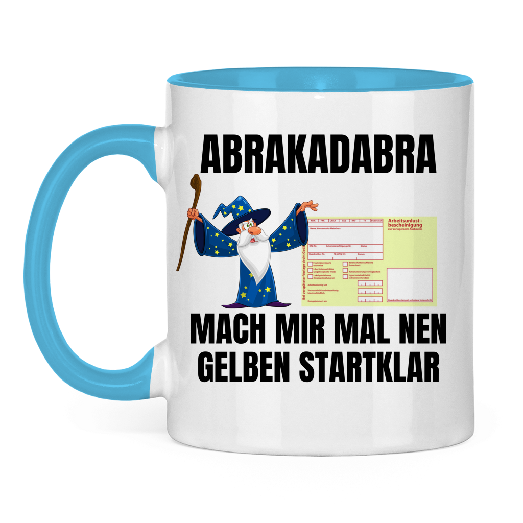 Abrakadabra – Mach mir mal nen Gelben startklar – lustige Tasse