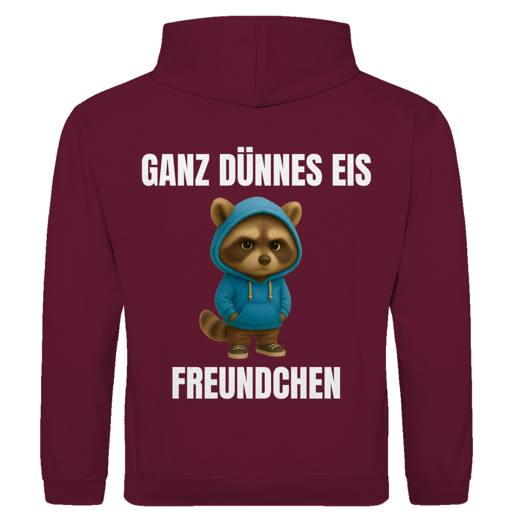 Ganz dünnes Eis, Freundchen – lustiger Hoodie (Backprint)