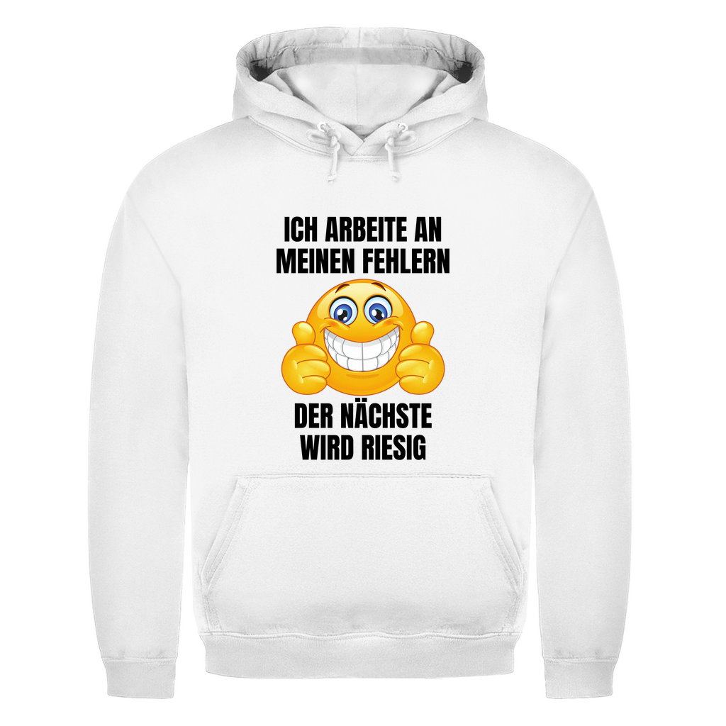 Ich arbeite an meinen Fehlern – der nächste wird riesig – lustiger Hoodie