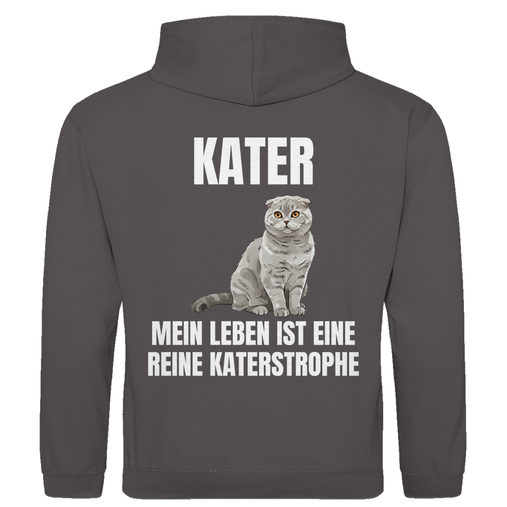Kater – Mein Leben ist eine reine Katerstrophe – lustiger Hoodie (Backprint)
