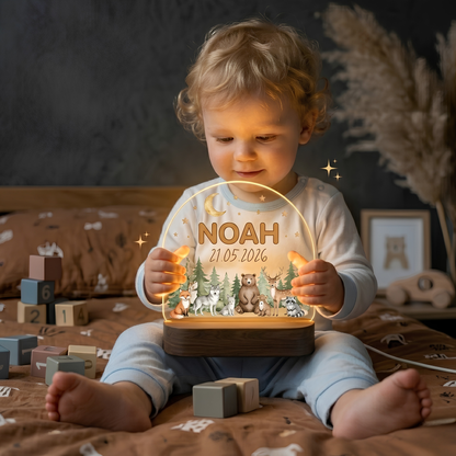 Personalisiertes Nachtlicht Kinder - Niedliche Waldtiere