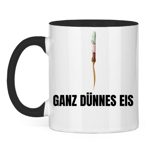Ganz dünnes Eis – Vorsicht, Humor! – lustige Tasse