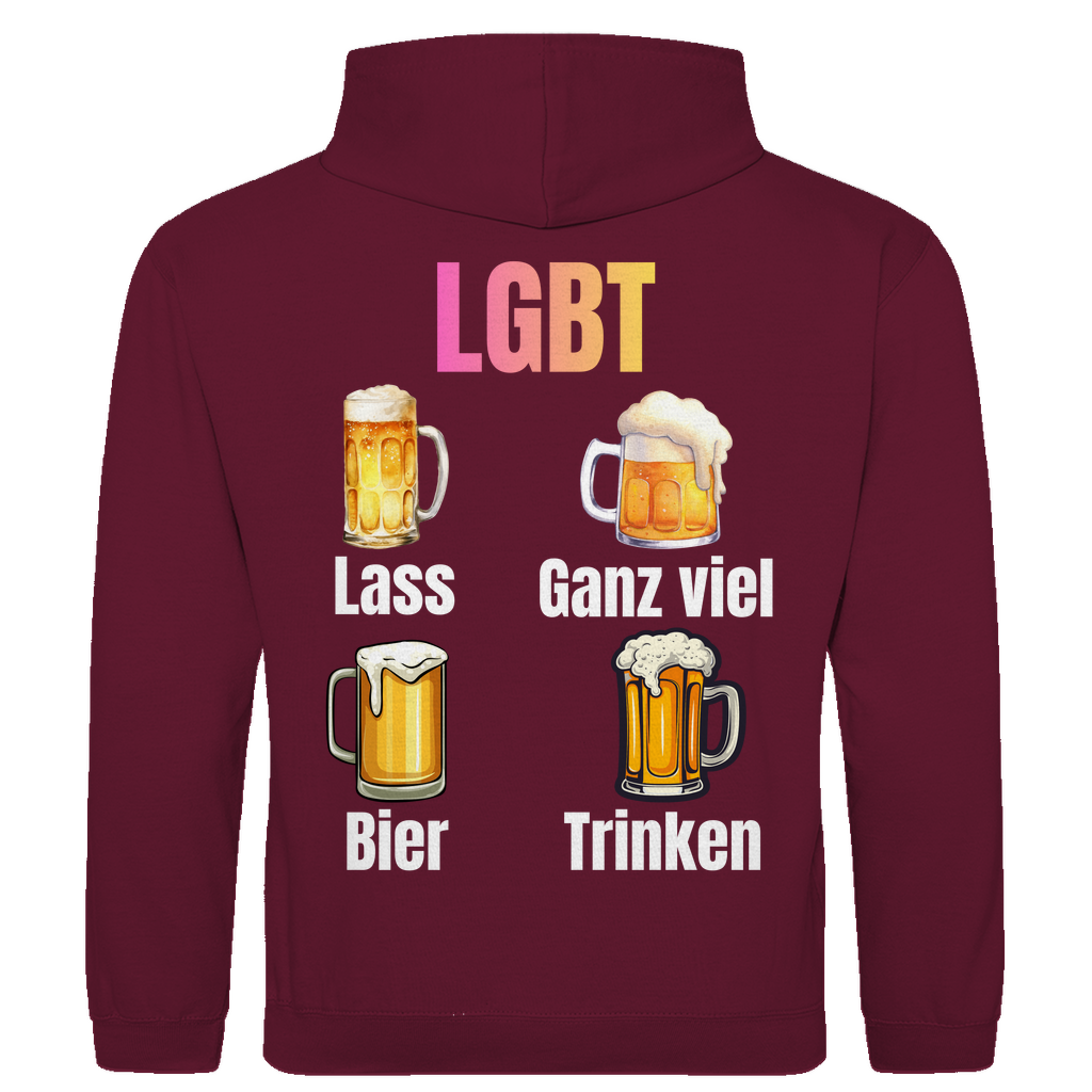 LGBT – Lass ganz viel Bier trinken – lustiger Hoodie (Backprint)