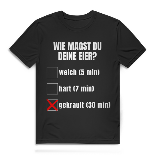 Wie magst du deine Eier? – lustiges T-Shirt