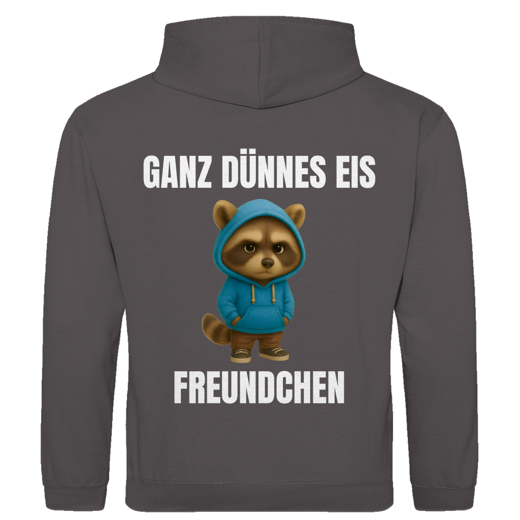 Ganz dünnes Eis, Freundchen – lustiger Hoodie (Backprint)