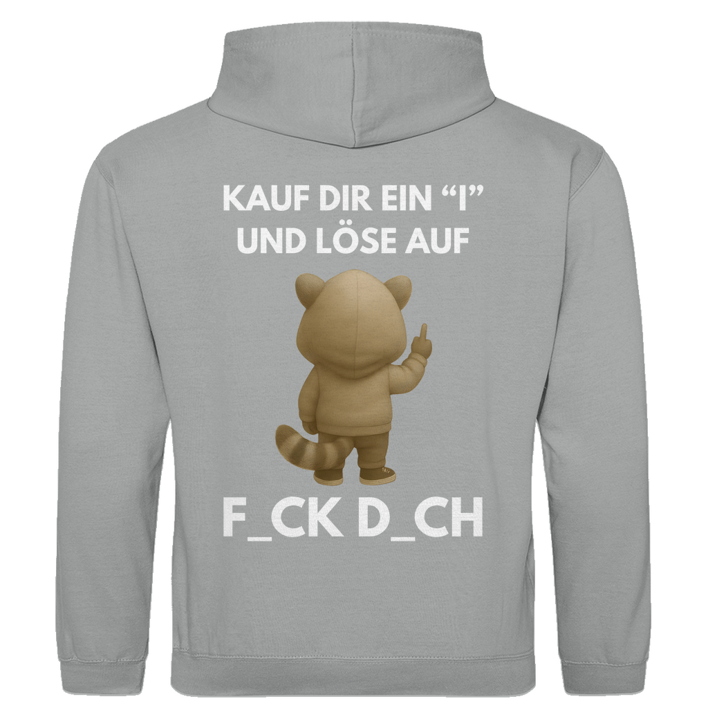 Kauf dir ein I und löse auf – lustiger Hoodie (Backprint)