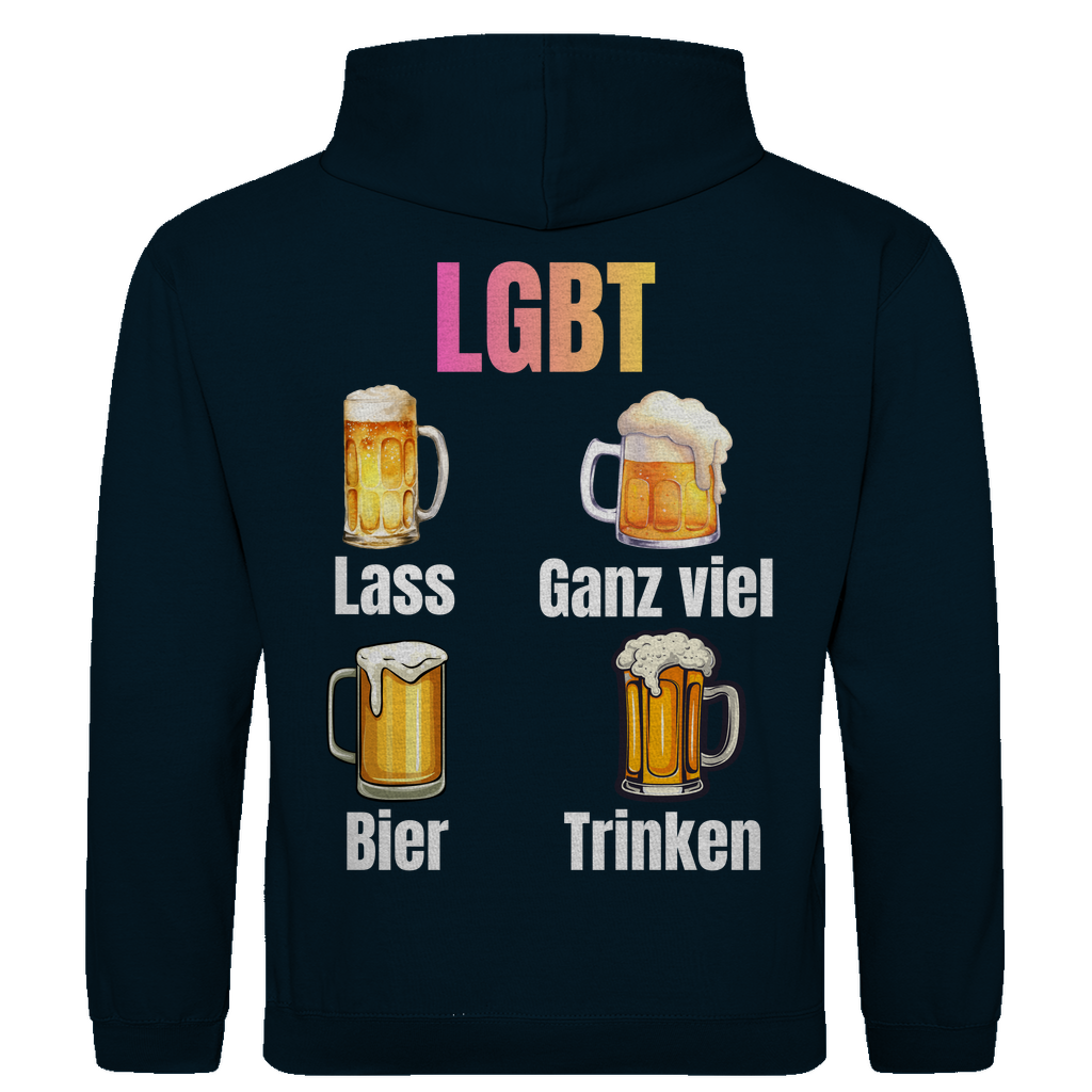 LGBT – Lass ganz viel Bier trinken – lustiger Hoodie (Backprint)