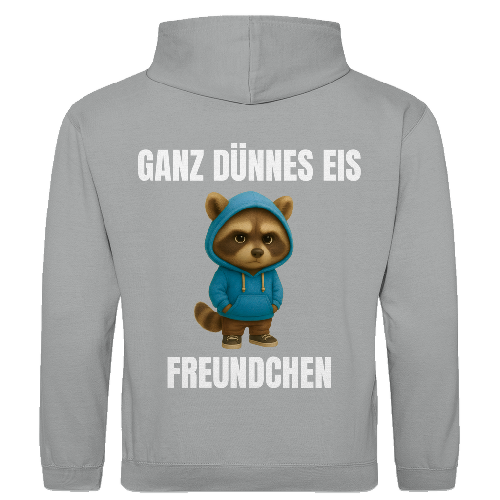 Ganz dünnes Eis, Freundchen – lustiger Hoodie (Backprint)