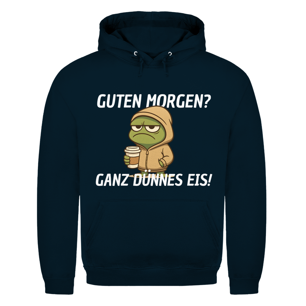 Guten Morgen? Ganz dünnes Eis! – muffiger Frosch – lustiger Hoodie