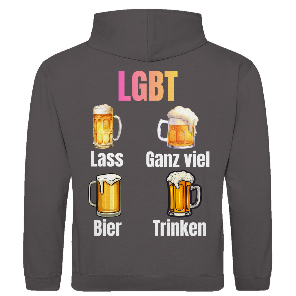 LGBT – Lass ganz viel Bier trinken – lustiger Hoodie (Backprint)