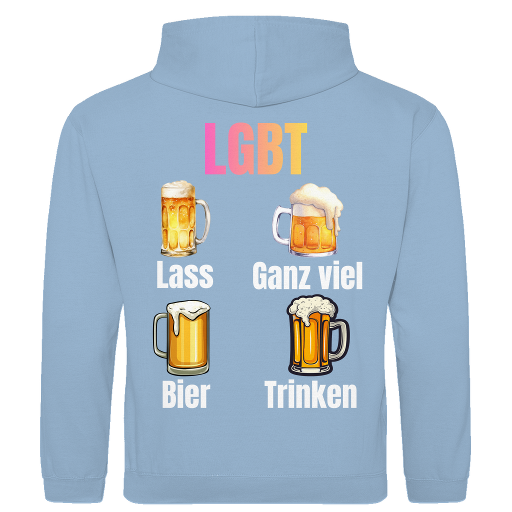 LGBT – Lass ganz viel Bier trinken – lustiger Hoodie (Backprint)