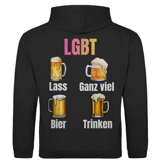 LGBT – Lass ganz viel Bier trinken – lustiger Hoodie (Backprint)