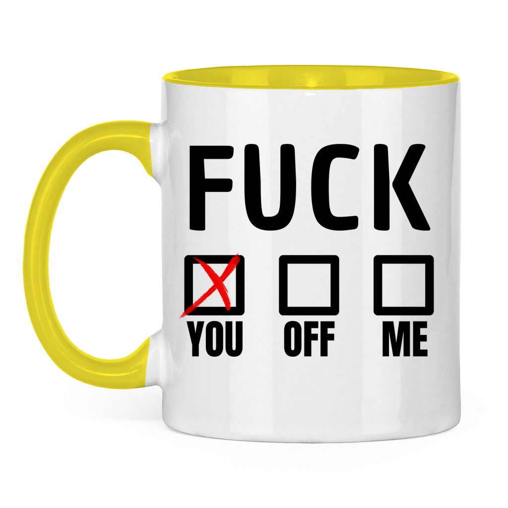 Fuck You (mit Auswahlbox) – lustige Tasse