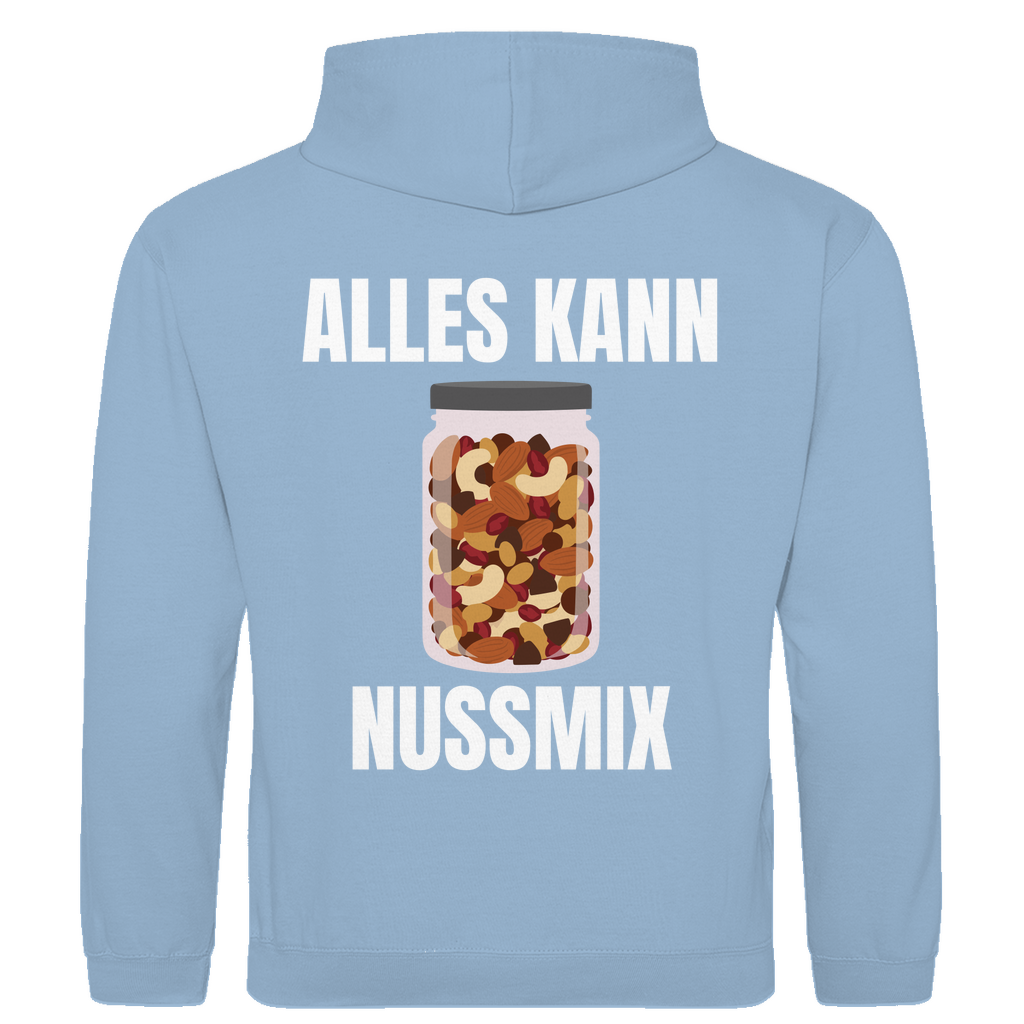 Alles kann Nussmix – kurzer Spruch – lustiger Hoodie (Backprint)