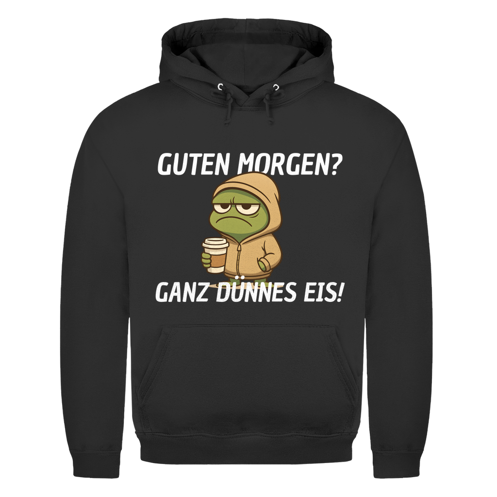 Guten Morgen? Ganz dünnes Eis! – muffiger Frosch – lustiger Hoodie