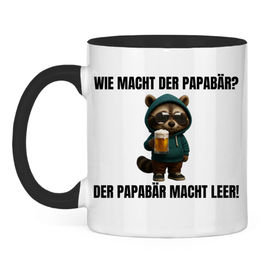 Wie macht der Papabär? – Der Papabär macht leer! – lustige Tasse